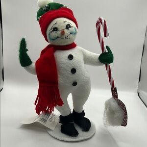 Annalee Snowman with Candy cane Shovel 2003